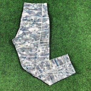 Lululemon True Self Crop‎ II Womens Size 8 Blurry Belle Blue White Leggings